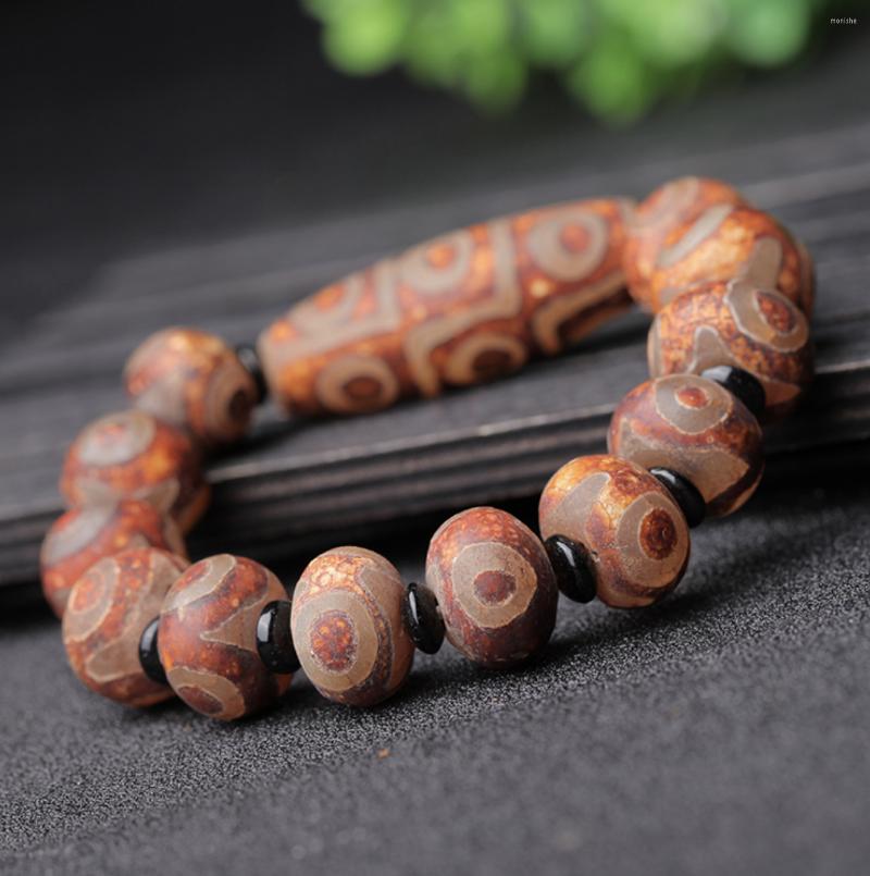 Bangle Nine-eyed Dzi Bead Bracelet Agate Original Stone Tibetan Natural Jade Male