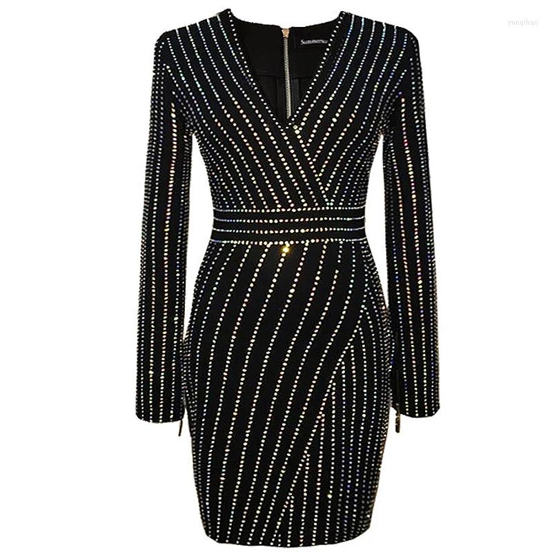 Casual Dresses High Quality 2023 Autumn Brand Fashion Sexy V-Neck Long Sleeve Body Diamond Flash Women Dress, Multi
Casual Dresses High Quality 2023 Autumn Brand Fashion Sexy V-Neck Long Sleeve Body Diamond Flash Women Dress, Multi