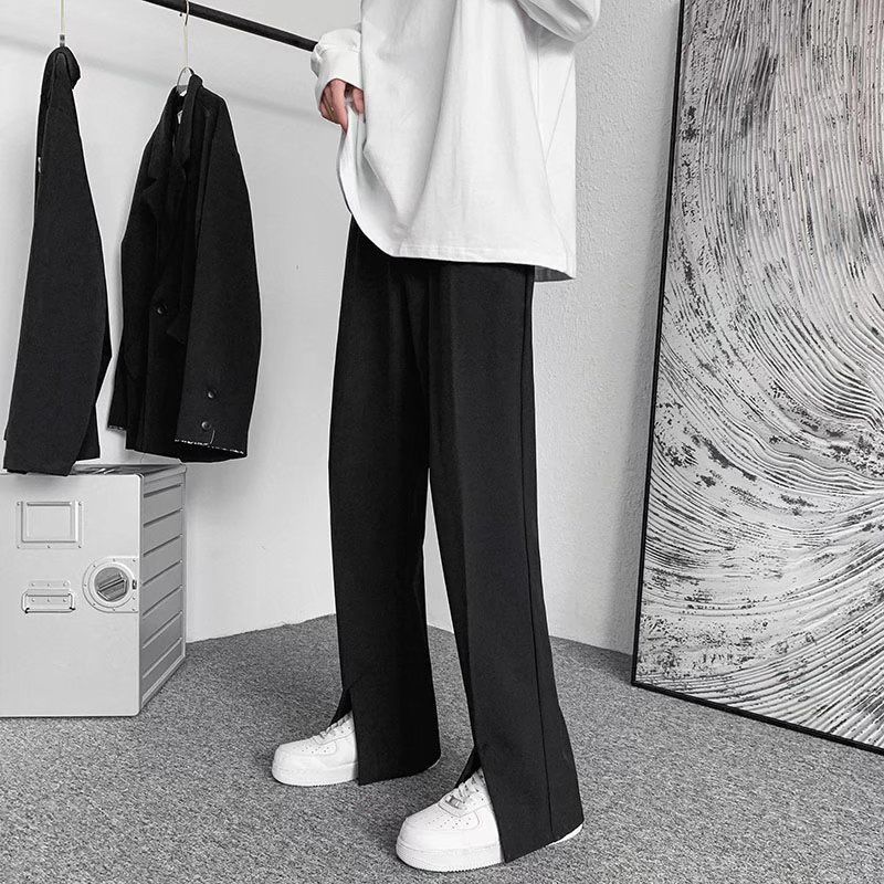 Men's Pants Streetwear Fashion Men Trousers Split Black Harajuku Oversized Casual Pants Korean Office wear Suit Pants Male Blazer Pants 230316