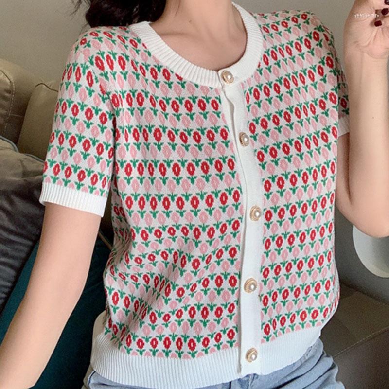 Women's T Shirts 2023 Women Short Sleeve Sweet All-Match Thin Tops Lady Summer Fashion Single Breasted Printed Elastic Knitted Sweater, Print
Women's T Shirts 2023 Women Short Sleeve Sweet All-Match Thin Tops Lady Summer Fashion Single Breasted Printed Elastic Knitted Sweater, Print