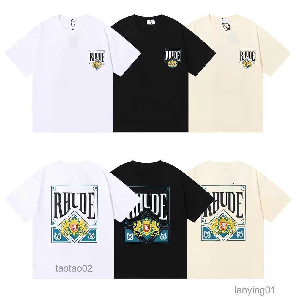 Summer Mens T-shirt Designer Quality Rhude Round Printed Men Weight Double Yarn Cotton Short Sleeve T-shirthaze
Summer Mens T-shirt Designer Quality Rhude Round Printed Men Weight Double Yarn Cotton Short Sleeve T-shirthaze