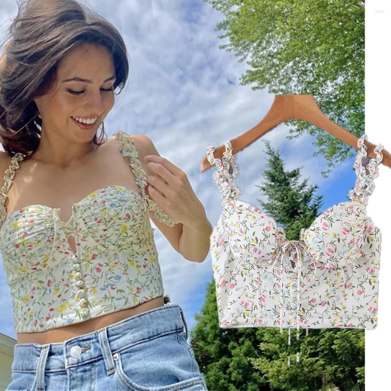 Women' Blouses Maxdutti Indie Folk Vintage Floral Print Ruffles Lace Up Sexy Short Tank Tops Fashion Shirt Holiday Beach Blouse Women 
Women' Blouses Maxdutti Indie Folk Vintage Floral Print Ruffles Lace Up Sexy Short Tank Tops Fashion Shirt Holiday Beach Blouse Women