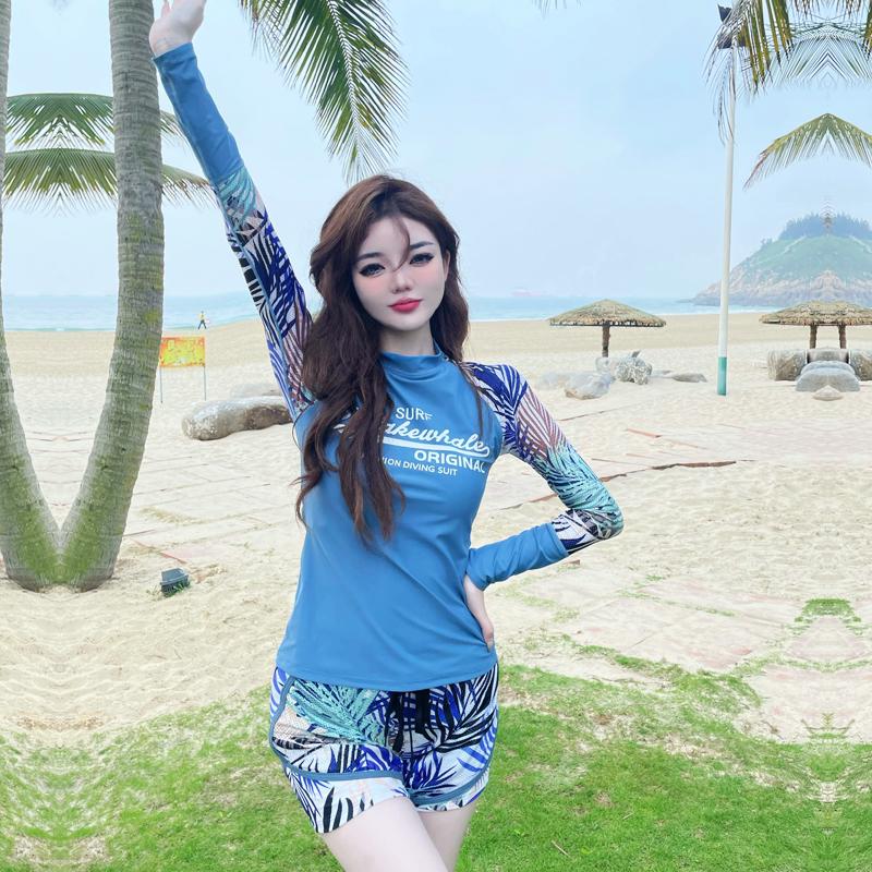 Women's Swimwear Wisuwore Two Piece Swimsuit Split Female Asian Long Sleeve Boxer Pants Coverup Slim Sporting Surfing Suit, Royal blue
Women's Swimwear Wisuwore Two Piece Swimsuit Split Female Asian Long Sleeve Boxer Pants Coverup Slim Sporting Surfing Suit, Royal blue