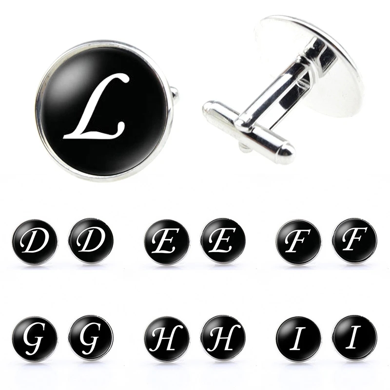 Fashion A-Z Alphabet Cufflinks For Men Glass Dome Letter Cuff Button For Male Gentleman French Shirt Cuff Cuff Accessories
Fashion A-Z Alphabet Cufflinks For Men Glass Dome Letter Cuff Button For Male Gentleman French Shirt Cuff Cuff Accessories