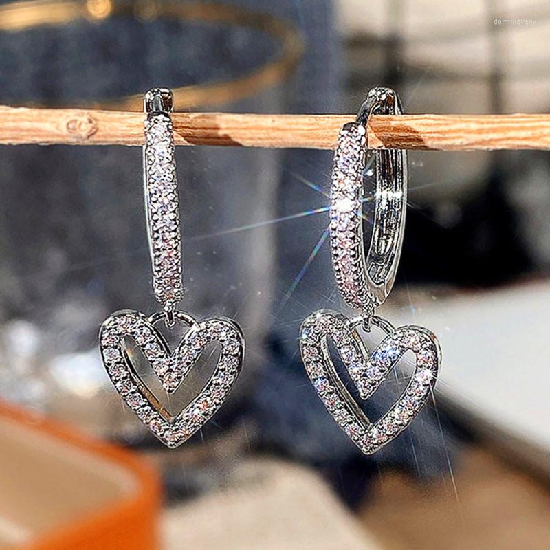 Dangle Earrings Huitan Fashion Fresh Heart For Women Mosaic Shiny CZ Stone Simple Stylish Female Korean Style Jewelry
Dangle Earrings Huitan Fashion Fresh Heart For Women Mosaic Shiny CZ Stone Simple Stylish Female Korean Style Jewelry