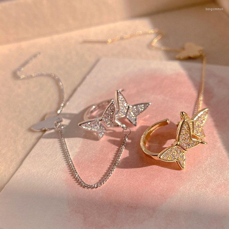 Backs Earrings Trendy 14K Real Gold Plating Butterfly For Women Ear Clip Line High Quality Jewelry Shiny Zircon S925 Silver Needle
Backs Earrings Trendy 14K Real Gold Plating Butterfly For Women Ear Clip Line High Quality Jewelry Shiny Zircon S925 Silver Needle