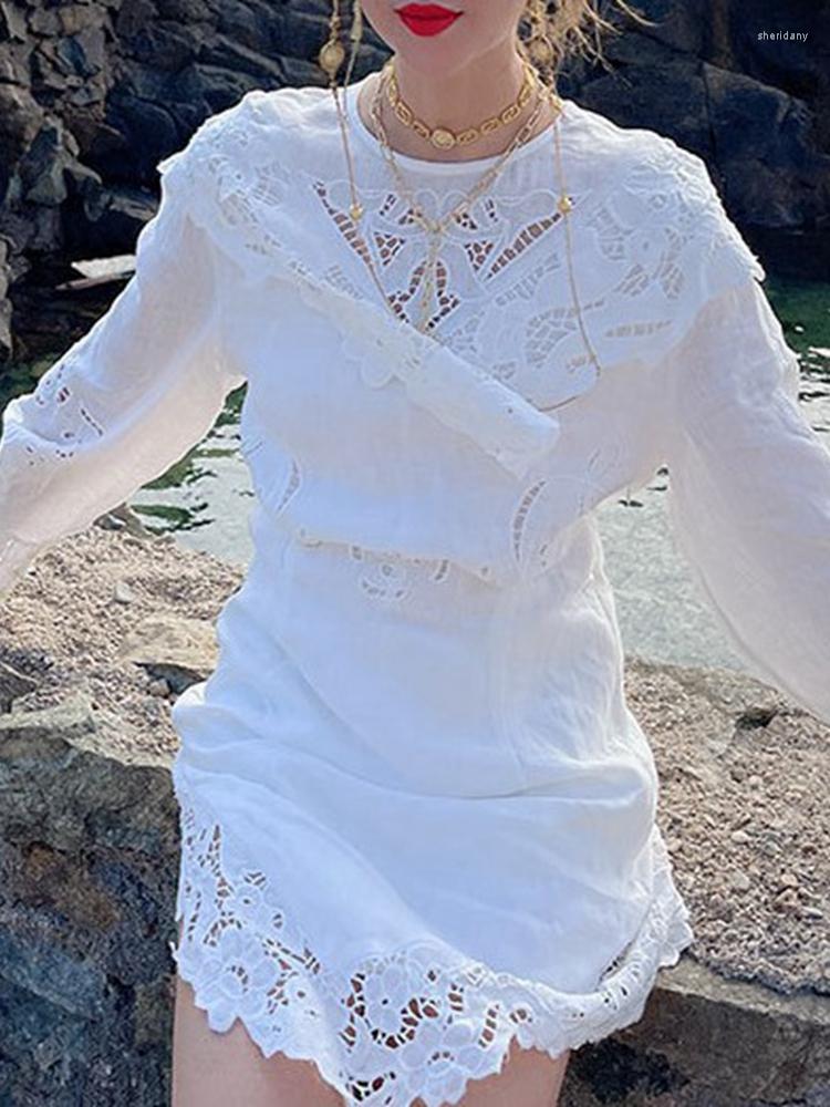 Casual Dresses Women Dress 2023 Early Spring Fashion Retro Waist Lace Printing Hollow Out Solid Color Loose Long-sleeved Midi, White
Casual Dresses Women Dress 2023 Early Spring Fashion Retro Waist Lace Printing Hollow Out Solid Color Loose Long-sleeved Midi, White