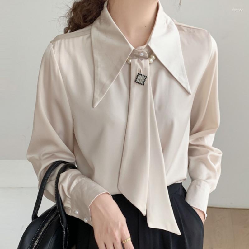 Women' Blouses Blusas Mujer De Moda 2023 Turn Down Collar Blouse Shirt Long Sleeve Beading Chiffon Women Shirts Tops F375, White
Women' Blouses Blusas Mujer De Moda 2023 Turn Down Collar Blouse Shirt Long Sleeve Beading Chiffon Women Shirts Tops F375, White