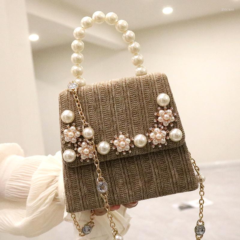 Evening Bags Women's Bag Pearl Chain Single Shoulder Hand-held Messenger Korean Version Of Versatile Woolen Fabric Trend In Autumn, Beige
Evening Bags Women's Bag Pearl Chain Single Shoulder Hand-held Messenger Korean Version Of Versatile Woolen Fabric Trend In Autumn, Beige