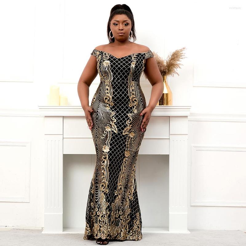 Plus Size Dresses Women Off Shoulder Black Gold Sequin Evening Dress Elegant Boat Neck Party Maxi Long Prom
Plus Size Dresses Women Off Shoulder Black Gold Sequin Evening Dress Elegant Boat Neck Party Maxi Long Prom