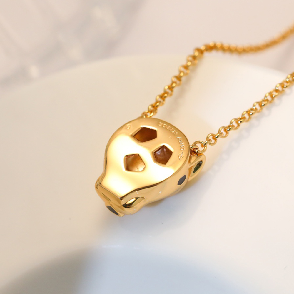 necklace high quality luxury 18K gold plated Pendant Necklaces crystal with Green official reproductions diamants legers panthere series anniversary g