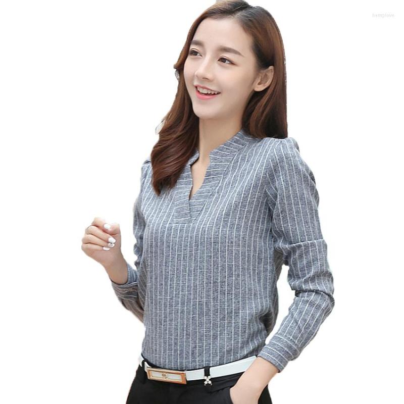 Women' Blouses Women Long Sleeve Blouse Shirt Stripe Linen V-Neck Slim Tops Leisure Feminine Blusa, Blue
Women' Blouses Women Long Sleeve Blouse Shirt Stripe Linen V-Neck Slim Tops Leisure Feminine Blusa, Blue