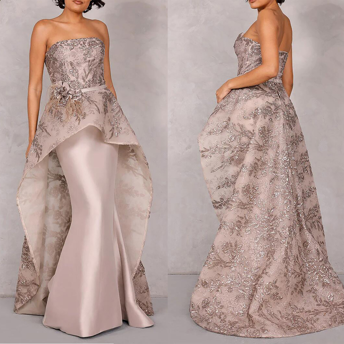 Elegant Mermaid Prom Dresses Strapless Satin with Flower Applicant Belt Zipper Backless Floor Length Gown Plus Size Custom Made Party Dress Vestido De Noite, Gold
Elegant Mermaid Prom Dresses Strapless Satin with Flower Applicant Belt Zipper Backless Floor Length Gown Plus Size Custom Made Party Dress Vestido De Noite, Gold