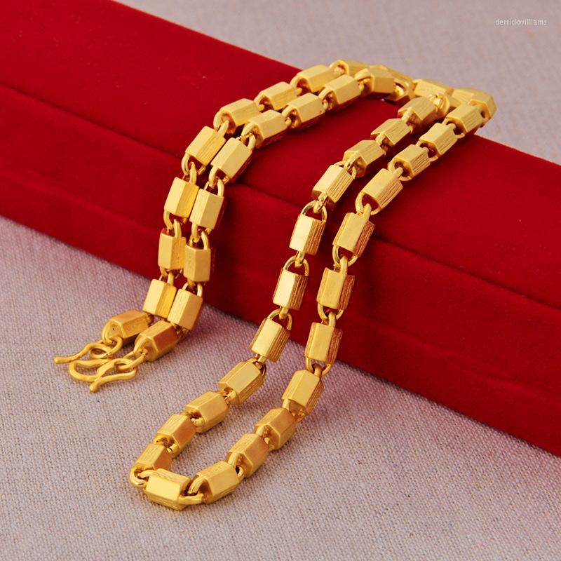 

Chains 24K Gold Filled Jewelry 60cm Necklace For Men Bijoux Femme Collares Mujer Naszyjnik Bizuteria Gemstone Males