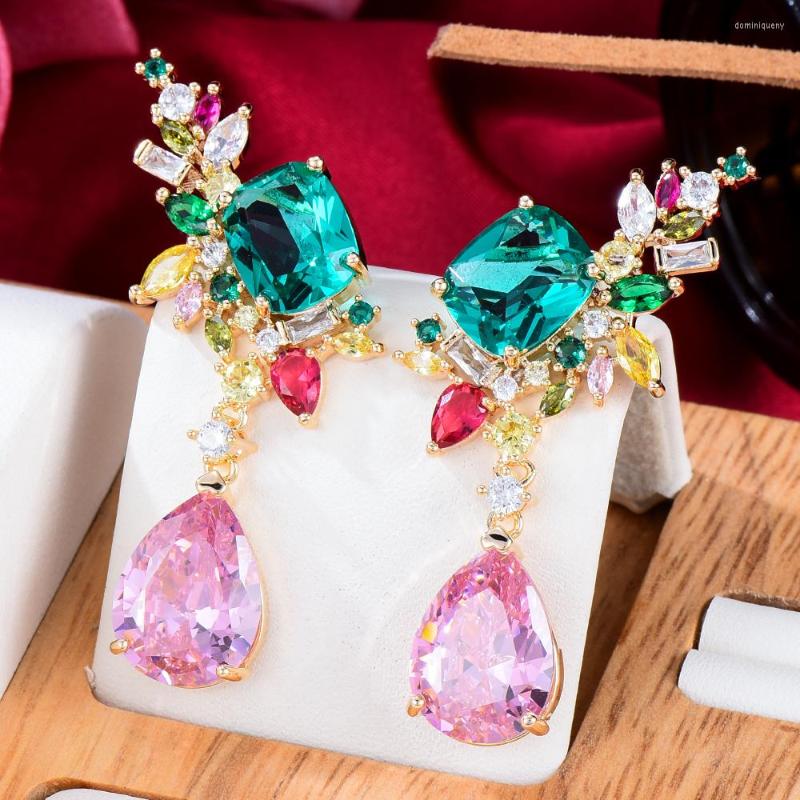 Dangle Earrings Jimbora Luxury Gorgeous Romantic Pink Green CZ Pendant Engagement Party Drop Jewelry For Women
Dangle Earrings Jimbora Luxury Gorgeous Romantic Pink Green CZ Pendant Engagement Party Drop Jewelry For Women