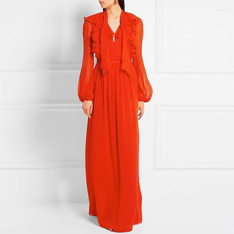 Casual Dresses High Quality 2023 Spring And Summer Women' Solid Color Ruffled V-neck Lace Long Dress Holiday Elegant, Photo color
Casual Dresses High Quality 2023 Spring And Summer Women' Solid Color Ruffled V-neck Lace Long Dress Holiday Elegant, Photo color