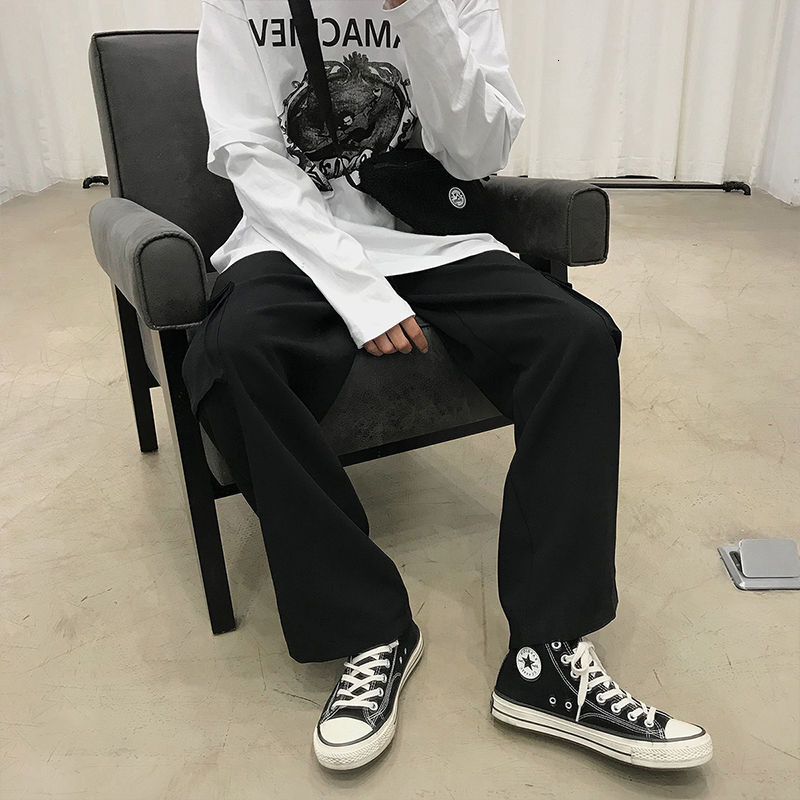 Men's Pants Wide Leg Cargo Pants Men Harajuku Oversize Pants Streetwear Fashion Techwear Clothes Casual Ankle-length Trousers Summer Thin 230316