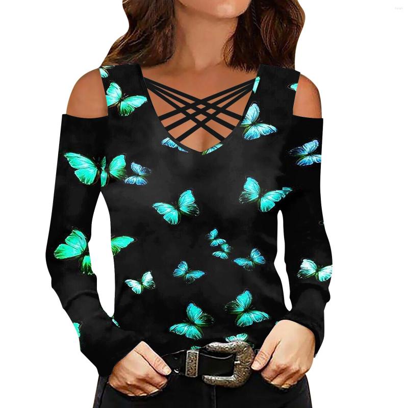 Women' Blouses 2023 Butterfly Print Women T Shirts Sexy Off Shoulder Long Sleeve V Neck Pullover Ladies Blouse Summer Casual Top Blusa, Yellow
Women' Blouses 2023 Butterfly Print Women T Shirts Sexy Off Shoulder Long Sleeve V Neck Pullover Ladies Blouse Summer Casual Top Blusa, Yellow
