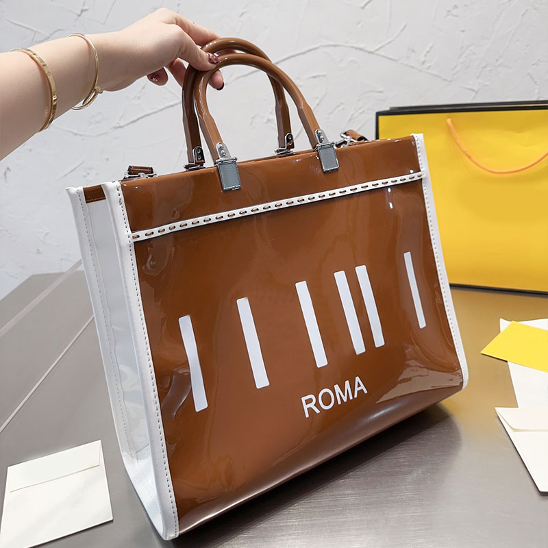 Sunshine Shopper Bag Patent Leather Hand Bags Fashion Letter Large Capacity Totes Shoulder Crossbody Bags Plexiglass Stiff Handles Adjustable Detachable Strap, 17*20cm
Sunshine Shopper Bag Patent Leather Hand Bags Fashion Letter Large Capacity Totes Shoulder Crossbody Bags Plexiglass Stiff Handles Adjustable Detachable Strap, 17*20cm