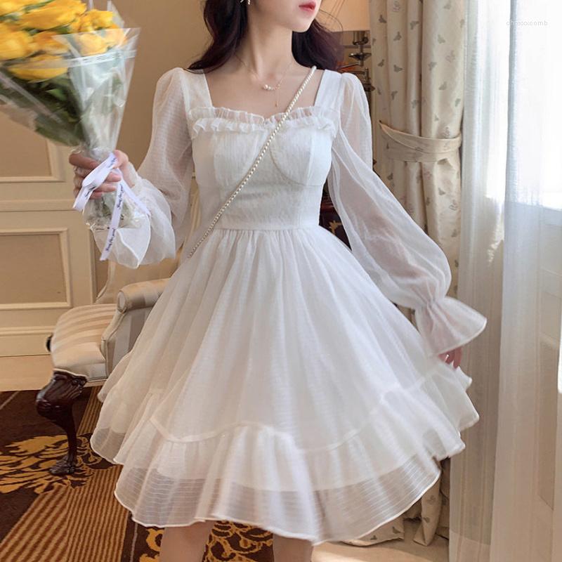 Casual Dresses Bow Fairy Ruffles Patchwork Square Collar White Sweet Women A-line Lolita Long Sleeve Autumn Mini Dress
Casual Dresses Bow Fairy Ruffles Patchwork Square Collar White Sweet Women A-line Lolita Long Sleeve Autumn Mini Dress