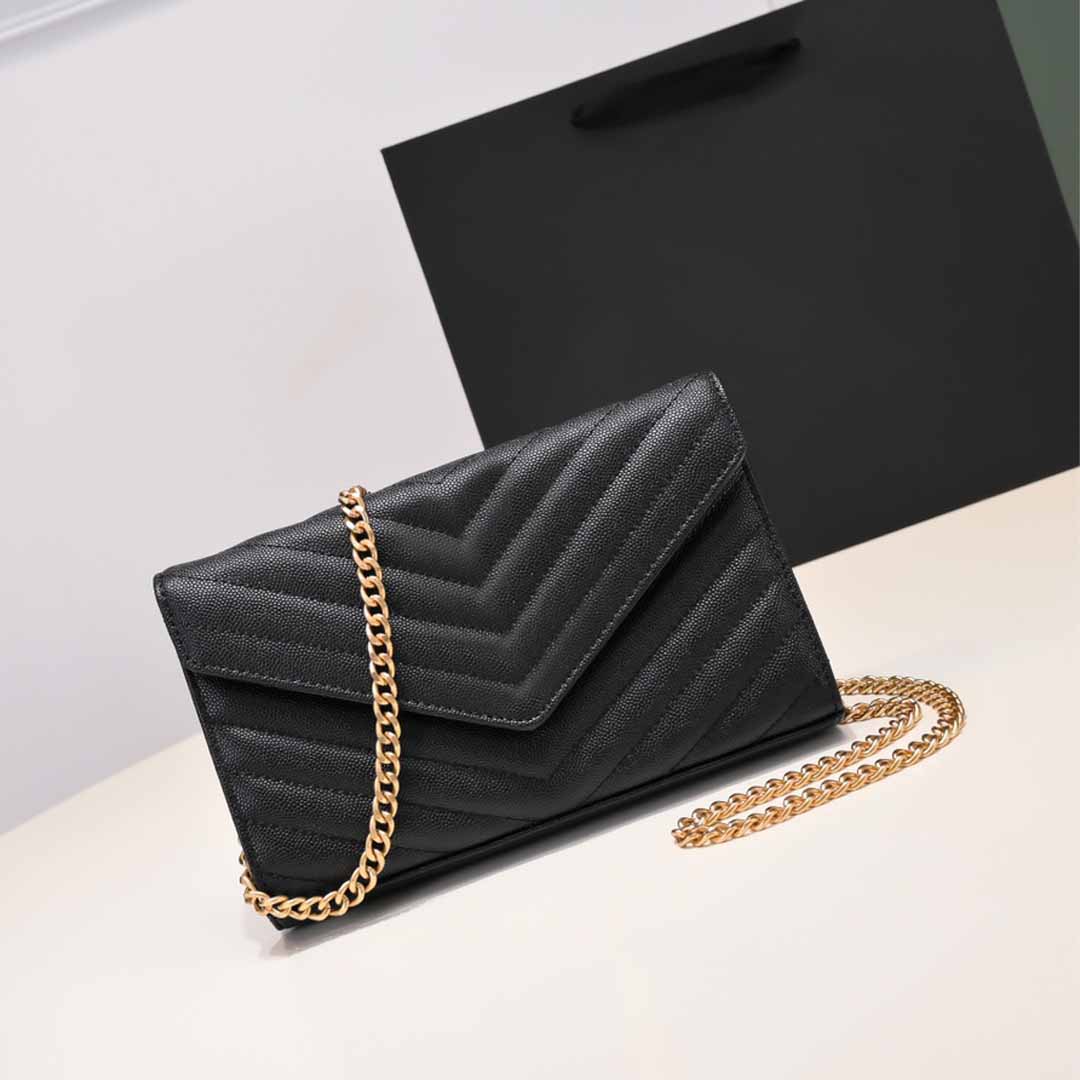 Designer Bag Luxurys Handbags Lambskin Women Stripe Wallet with Multicard Slots Detachable Chain, Black smooth leather gold chain 1
Designer Bag Luxurys Handbags Lambskin Women Stripe Wallet with Multicard Slots Detachable Chain, Black smooth leather gold chain 1
