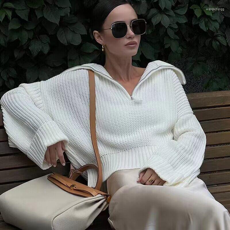 Women's Sweaters Polo Collar With Zipper Knitted Pullover Female Loose Long Sleeve Top White Warm 2023 Winter Women's Turtleneck Sweater, Khaki
Women's Sweaters Polo Collar With Zipper Knitted Pullover Female Loose Long Sleeve Top White Warm 2023 Winter Women's Turtleneck Sweater, Khaki