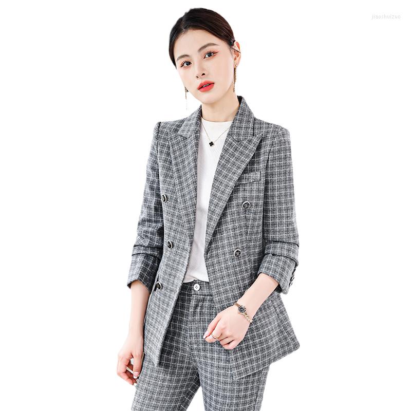 Women' Two Piece Pants Casual Plaid Fashion Suit Women' Korean Long-sleeved Temperament Professional Two-piece Set Ensemble Femme 2, Gray
Women' Two Piece Pants Casual Plaid Fashion Suit Women' Korean Long-sleeved Temperament Professional Two-piece Set Ensemble Femme 2, Gray