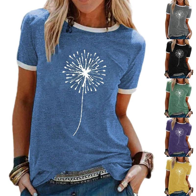 Women' T Shirts Women' Top Dandelion Pattern Print Round Neck Short-sleeved T-shirt Summer Fashion Commuting Casual All-match Lady
Women' T Shirts Women' Top Dandelion Pattern Print Round Neck Short-sleeved T-shirt Summer Fashion Commuting Casual All-match Lady