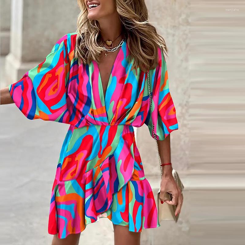 Casual Dresses Fashion V-Neck Pattern Printed Batwing Sleeve Dress Autumn Women Elegant Ruffle Irregular Ladies Waist Boho, 02 rose red
Casual Dresses Fashion V-Neck Pattern Printed Batwing Sleeve Dress Autumn Women Elegant Ruffle Irregular Ladies Waist Boho, 02 rose red