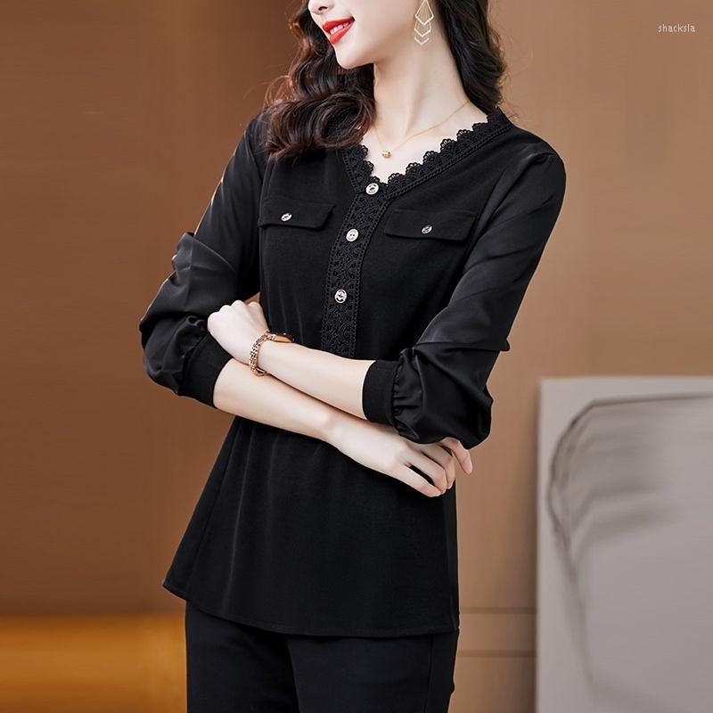 Women's T Shirts Bottoming With Buttons Spliced Loose Shirt Women Spring And Autumn Middle-aged T-shirt Casual Tops Blouse T852, Black
Women's T Shirts Bottoming With Buttons Spliced Loose Shirt Women Spring And Autumn Middle-aged T-shirt Casual Tops Blouse T852, Black