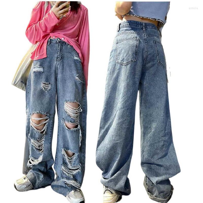 Women's Jeans Beggar's Women Mop Pants High Waist Loose Straight Ripped Hole, 0225 blue
Women's Jeans Beggar's Women Mop Pants High Waist Loose Straight Ripped Hole, 0225 blue
