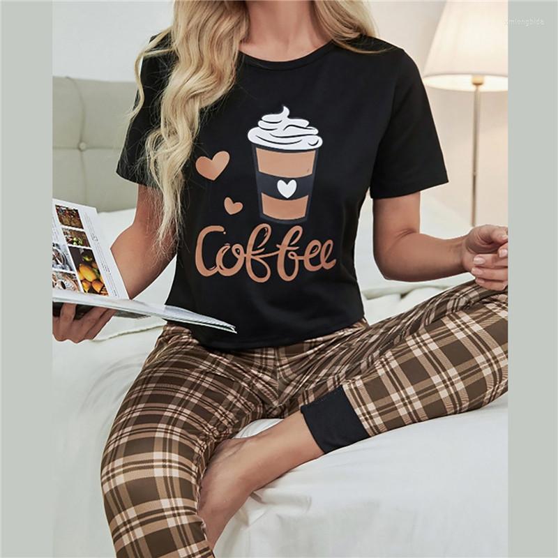 Women's Sleepwear 2023Spring And Autumn Cotton Pajamas Women's Short Sleeve Two-piece Set Plaid Sweet Cute Ins Style Homewear Suit, Black
Women's Sleepwear 2023Spring And Autumn Cotton Pajamas Women's Short Sleeve Two-piece Set Plaid Sweet Cute Ins Style Homewear Suit, Black