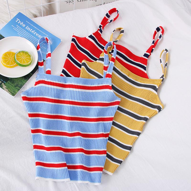 Women's Tanks OUMEA Knitted Striped Cami Women Sleeveless Spaghetti Tops Summer Korean Style Casual Rainbow Cropped Camisole, Blue
Women's Tanks OUMEA Knitted Striped Cami Women Sleeveless Spaghetti Tops Summer Korean Style Casual Rainbow Cropped Camisole, Blue