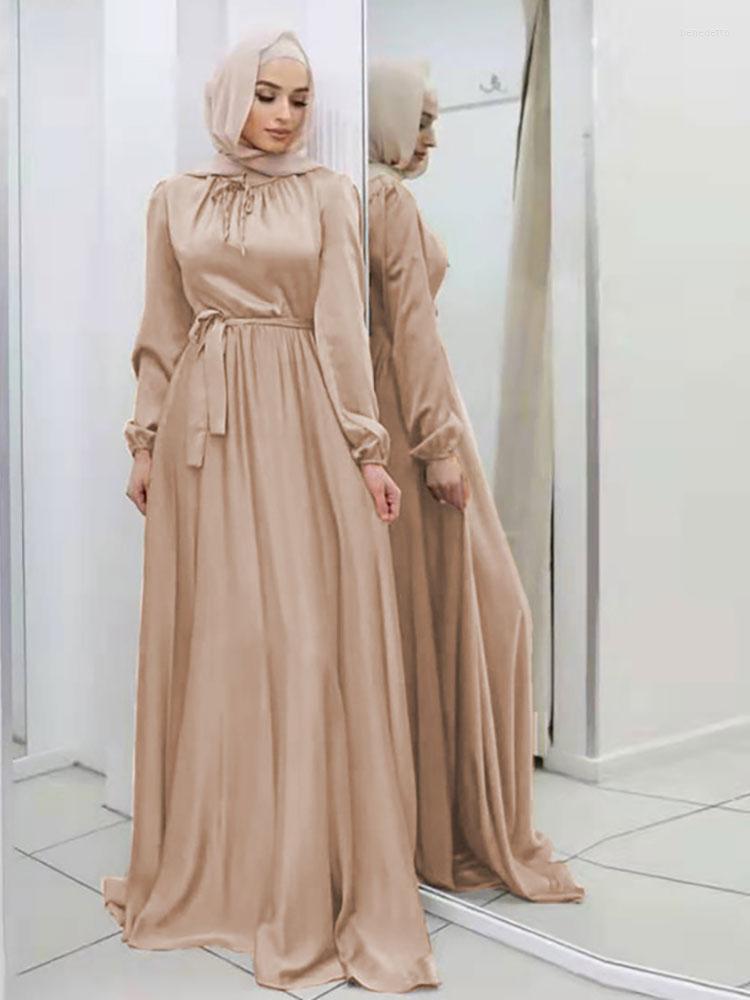 Ethnic Clothing Eid Satin Abaya Muslim Hijab Dress Women Elegant Belted African Long Dresses Islam Dubai Turkish Modesty Robe Clothes 2023
Ethnic Clothing Eid Satin Abaya Muslim Hijab Dress Women Elegant Belted African Long Dresses Islam Dubai Turkish Modesty Robe Clothes 2023