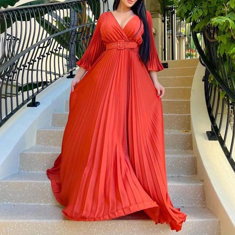 Casual Dresses Sexy V-neck Belt Pleated Long Dress Flare Sleeve High Waist Swing Evening Female Solid Loose Beach Holiday, 01 white
Casual Dresses Sexy V-neck Belt Pleated Long Dress Flare Sleeve High Waist Swing Evening Female Solid Loose Beach Holiday, 01 white