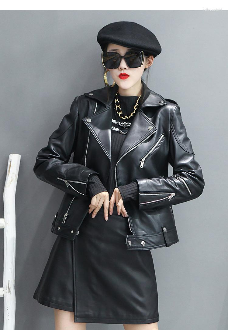 Women's Leather 2023 Real Jacket Women Spring Zipper Sheepskin Coat Streetwear Fashion Biker Korean Clothing Lederjacke Damen, Black
Women's Leather 2023 Real Jacket Women Spring Zipper Sheepskin Coat Streetwear Fashion Biker Korean Clothing Lederjacke Damen, Black