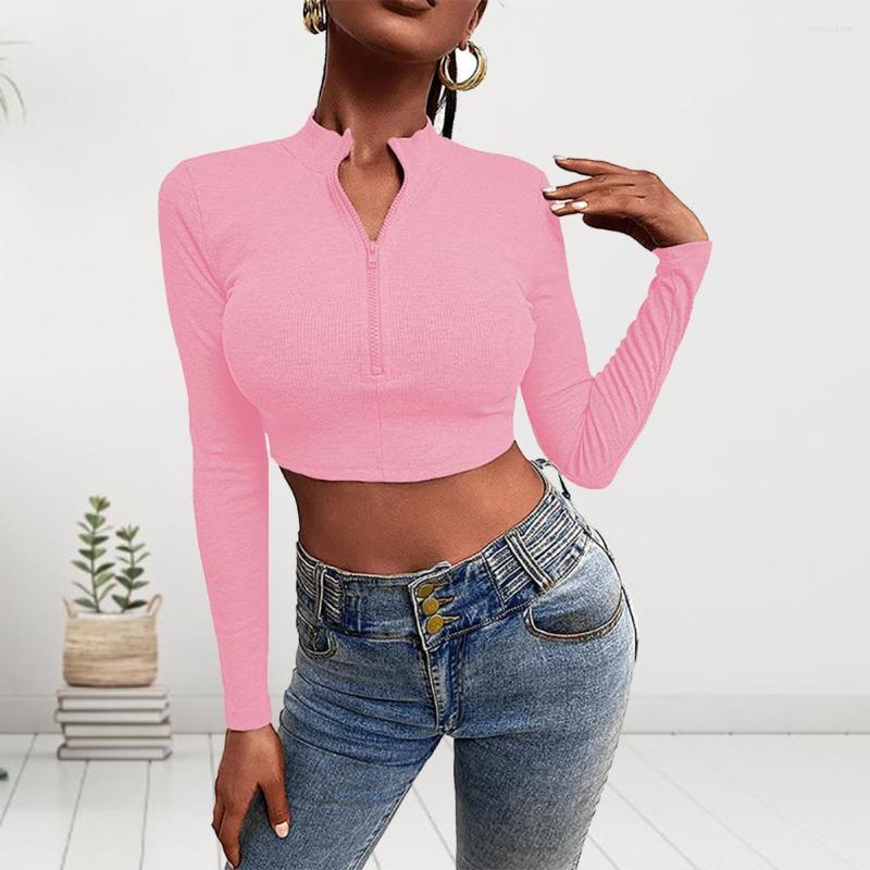 Women' Blouses Trendy Knitted T-shirt Solid Color Clubwear Moisture Wicking Women Sexy Ribbed Navel Exposed Cropped Tops, Pink
Women' Blouses Trendy Knitted T-shirt Solid Color Clubwear Moisture Wicking Women Sexy Ribbed Navel Exposed Cropped Tops, Pink