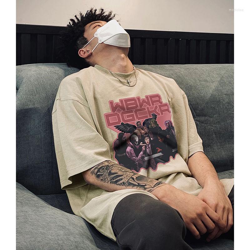 Men's T Shirts 2023 Summer American Street Dark Hip Hop Trend T-shirt Men's Design Sense Niche Print Loose-Fitting Pure Cotton Short, Kijgbc004
Men's T Shirts 2023 Summer American Street Dark Hip Hop Trend T-shirt Men's Design Sense Niche Print Loose-Fitting Pure Cotton Short, Kijgbc004