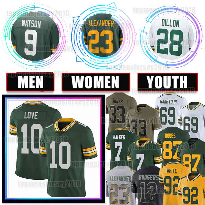 10 Love Football Jersey 23 Jaire Alexander 9 Watson Quay Walker Green Bayes Packer AJ Dillon Rashan Gary Romeo Doubs Allen Lazard Eric Stokes Randall Cobb Aaron Jones, Men 2022 new jersey(bzg)
10 Love Football Jersey 23 Jaire Alexander 9 Watson Quay Walker Green Bayes Packer AJ Dillon Rashan Gary Romeo Doubs Allen Lazard Eric Stokes Randall Cobb Aaron Jones, Men 2022 new jersey(bzg)