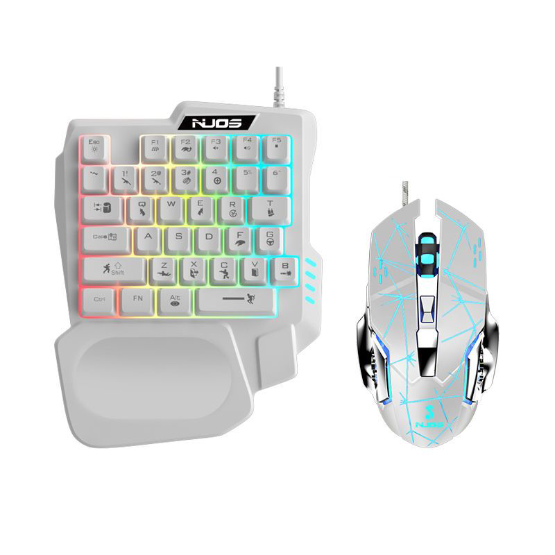 Mobile Phone PUBG One-Handed Gaming Keyboard and Mouse Kit Wired Mouse Keyboard Set for Mobile Phone Tablet PC Android Gamer
