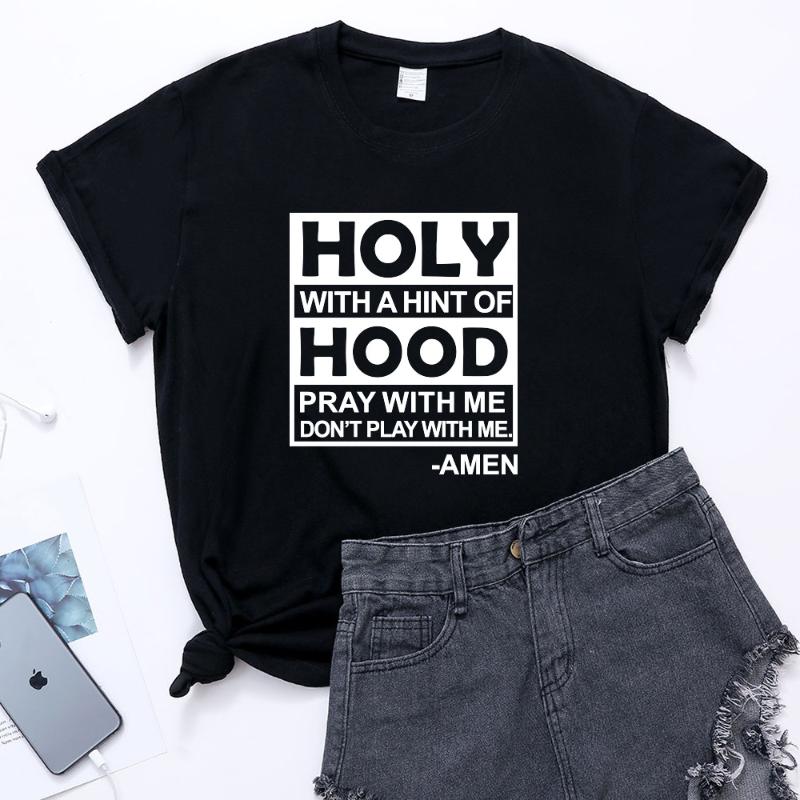 Women's T Shirts HOLY WITH A HINT OF HOOD Woman Tshirt Summer Short Sleeve Tee Female Top Casual, Dgray
Women's T Shirts HOLY WITH A HINT OF HOOD Woman Tshirt Summer Short Sleeve Tee Female Top Casual, Dgray