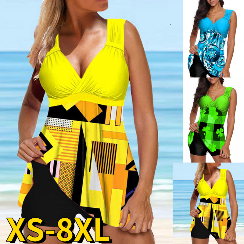 Womens Swimwear Two Pieces Swimsuit Women With Skirt Geometric Printed Tankini Set Swimwear Female Monokini Suit Beachwear Swimming Summer 230314, 8203- yellow
Womens Swimwear Two Pieces Swimsuit Women With Skirt Geometric Printed Tankini Set Swimwear Female Monokini Suit Beachwear Swimming Summer 230314, 8203- yellow