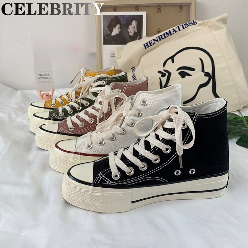 Dress Shoes spring and autumn canvas shoes womens hightop thicksoled sneakers lace up allmatch casual canvas shoes trend 230316, Dark green
Dress Shoes spring and autumn canvas shoes womens hightop thicksoled sneakers lace up allmatch casual canvas shoes trend 230316, Dark green
