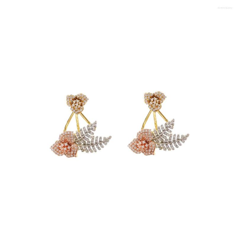 Dangle Earrings LANFLORA Fashion Rose Flowers Zircon Women Copper Alloy Stud For Birthday Factory Shop Wholesale Price
Dangle Earrings LANFLORA Fashion Rose Flowers Zircon Women Copper Alloy Stud For Birthday Factory Shop Wholesale Price