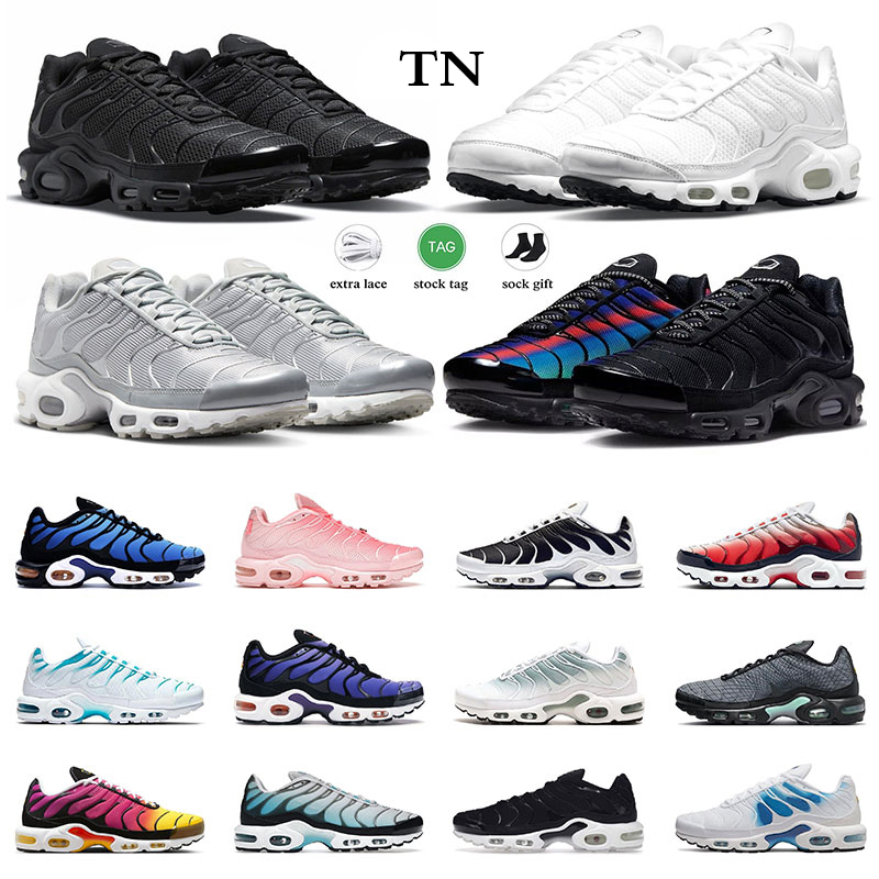 

plus tn men running shoes tns women sneakers Unity Triple Black White Beige Olive Hyper Blue Fury Metallic Silver Atlanta mens sports trainers size 36-46, 1 36-46