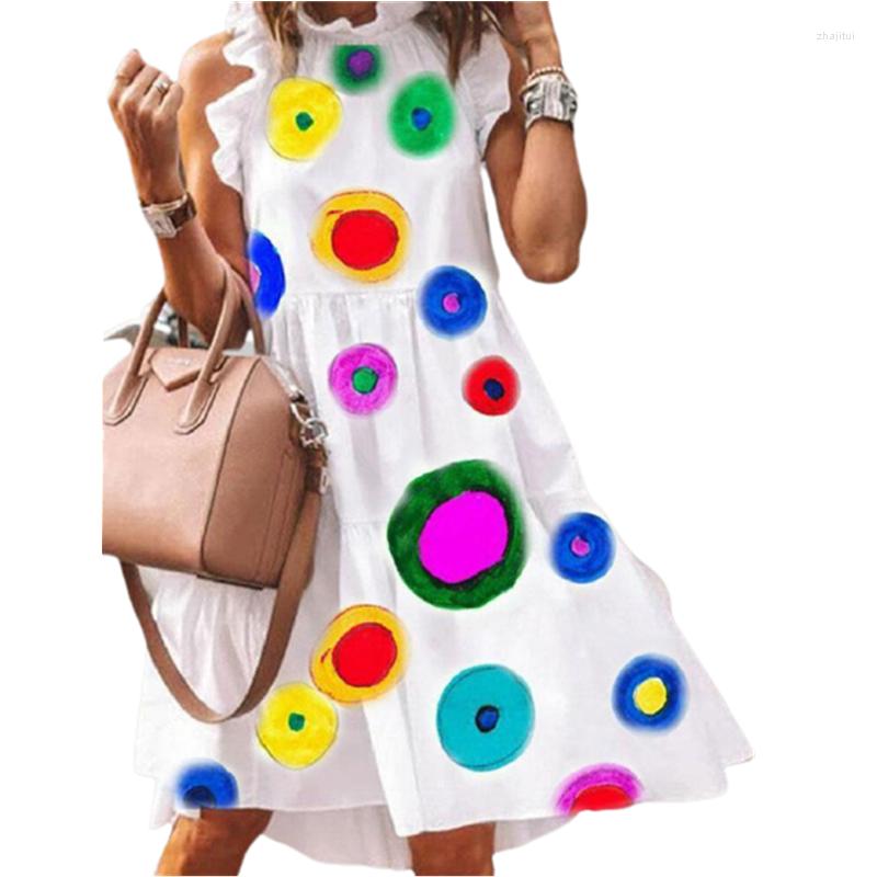 Casual Dresses Retro Boho Color Dot Print White Dress Summer Women Ruffle Neck Short Sleeve Knee Length Party Fashion Vestido 2XL, 9044 blue dot
Casual Dresses Retro Boho Color Dot Print White Dress Summer Women Ruffle Neck Short Sleeve Knee Length Party Fashion Vestido 2XL, 9044 blue dot