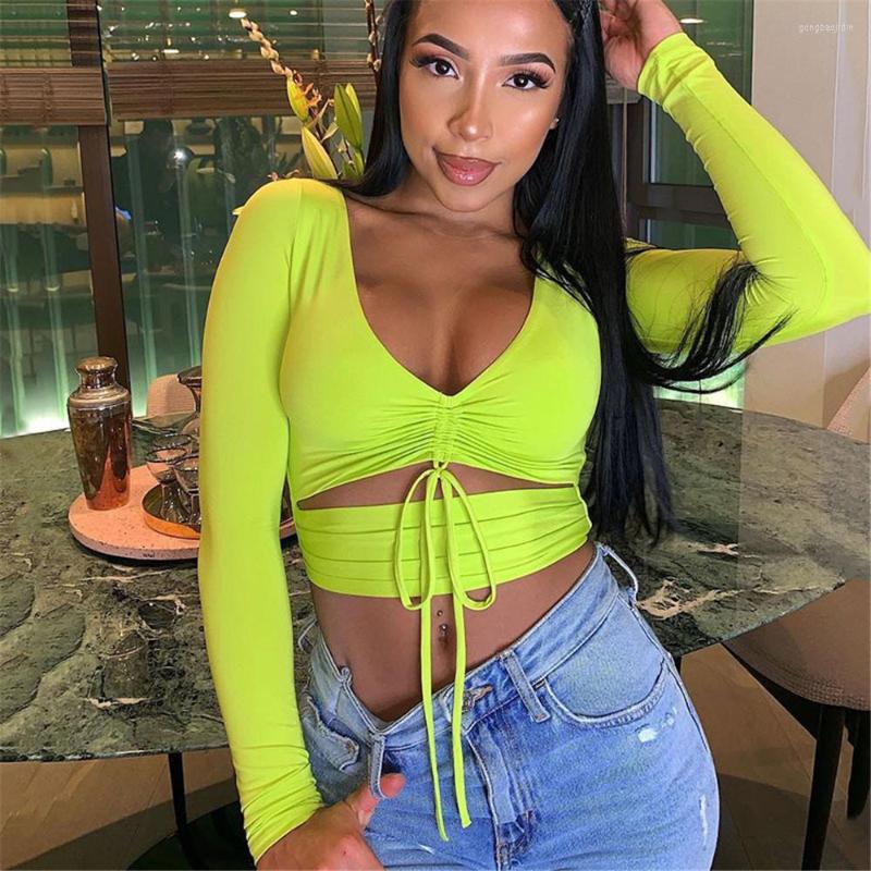 Women' T Shirts Women Fashion Casual Spring Summer Shirt Long Sleeve Drawstring Crop Tops Sexy Hollow V Neck Pullover Bandage Tunic Daily, Green
Women' T Shirts Women Fashion Casual Spring Summer Shirt Long Sleeve Drawstring Crop Tops Sexy Hollow V Neck Pullover Bandage Tunic Daily, Green