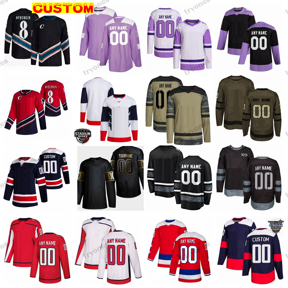 Custom 2023 Stadium Series Hockey Jerseys Reverse Retro Camo Fights Cancer Ovechkin TJ Oshie Backstrom Kuznetsov Wilson Carlson Strome Sheary Milano Sandin Mantha, Black 2019
Custom 2023 Stadium Series Hockey Jerseys Reverse Retro Camo Fights Cancer Ovechkin TJ Oshie Backstrom Kuznetsov Wilson Carlson Strome Sheary Milano Sandin Mantha, Black 2019