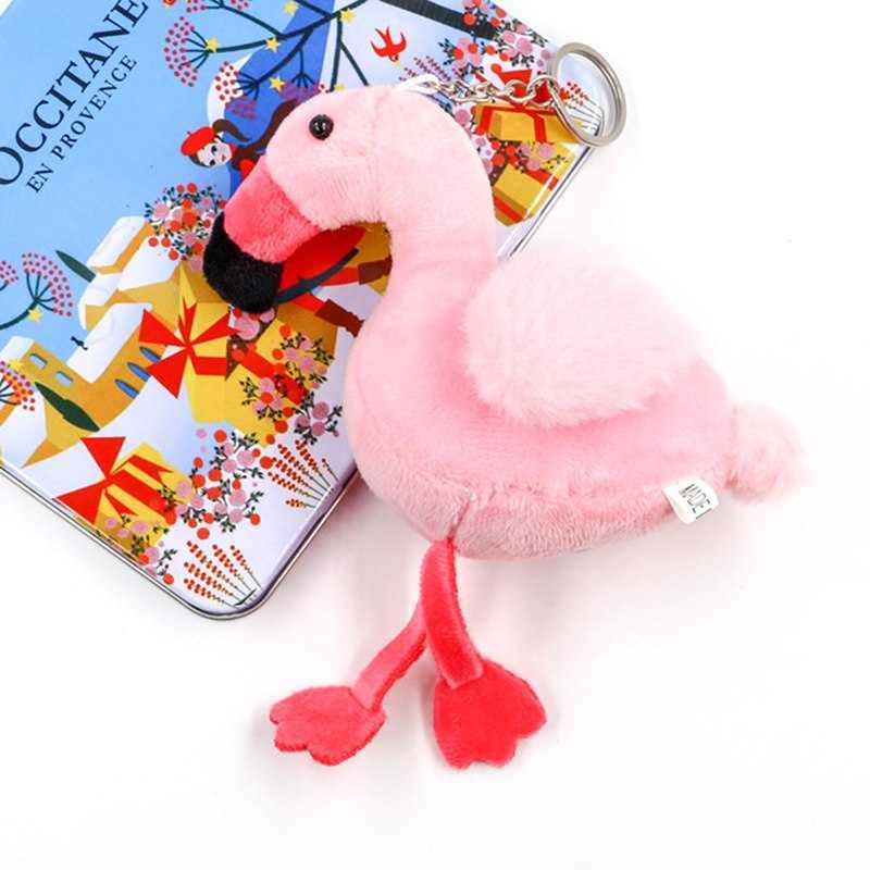 Wholesale 500 Pcs 15CM Flamingo Bird Keychain Stuffed Animal Wildlife Collectible Soft Plush Doll Toy Birthday Gift For Girl