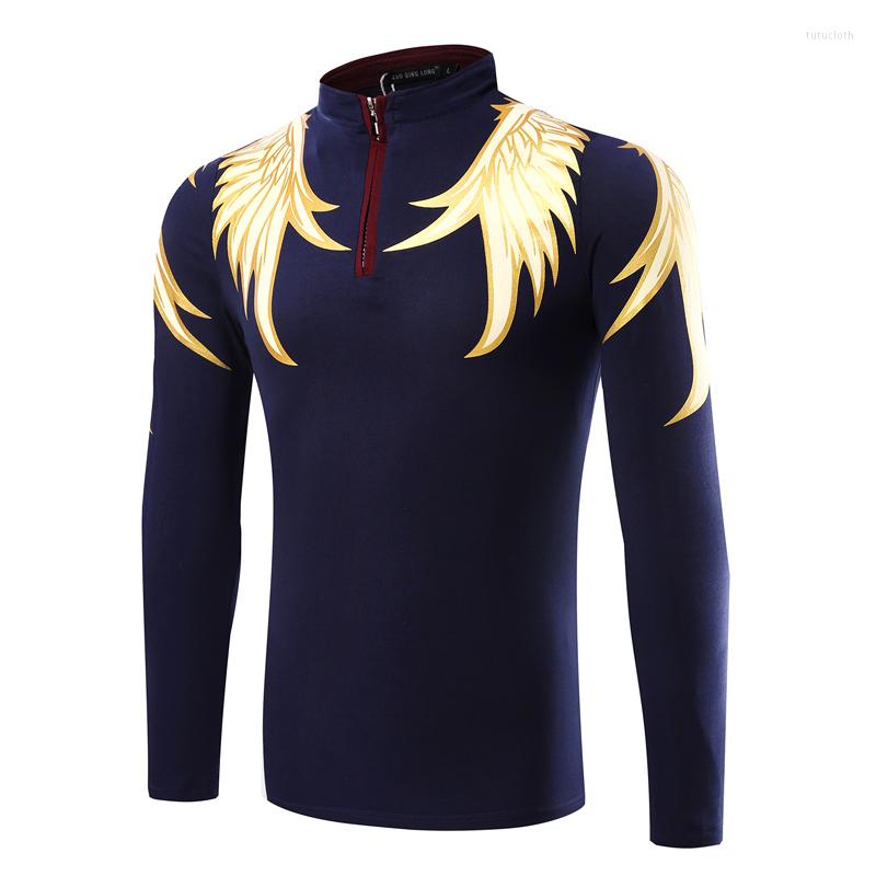 Men's T Shirts 2023 Autumn Winter Stand Collar Zipper Closure Men Long Sleeve Bottoming T-shirt Casual Cotton Wing Print Fashion Tee, Blue
Men's T Shirts 2023 Autumn Winter Stand Collar Zipper Closure Men Long Sleeve Bottoming T-shirt Casual Cotton Wing Print Fashion Tee, Blue